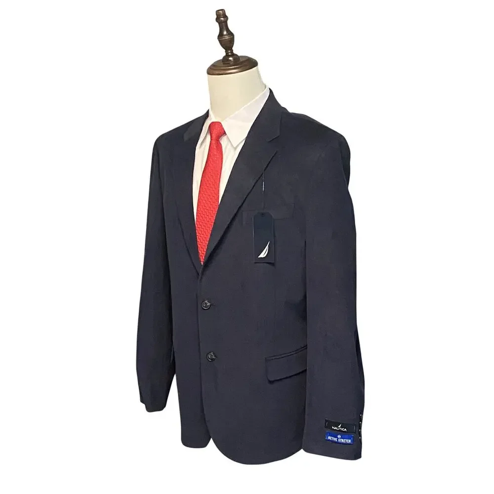 Nautica Sport Coat Men's 46 Regular Corduroy Blazer Modern Fit Navy Blue NWT